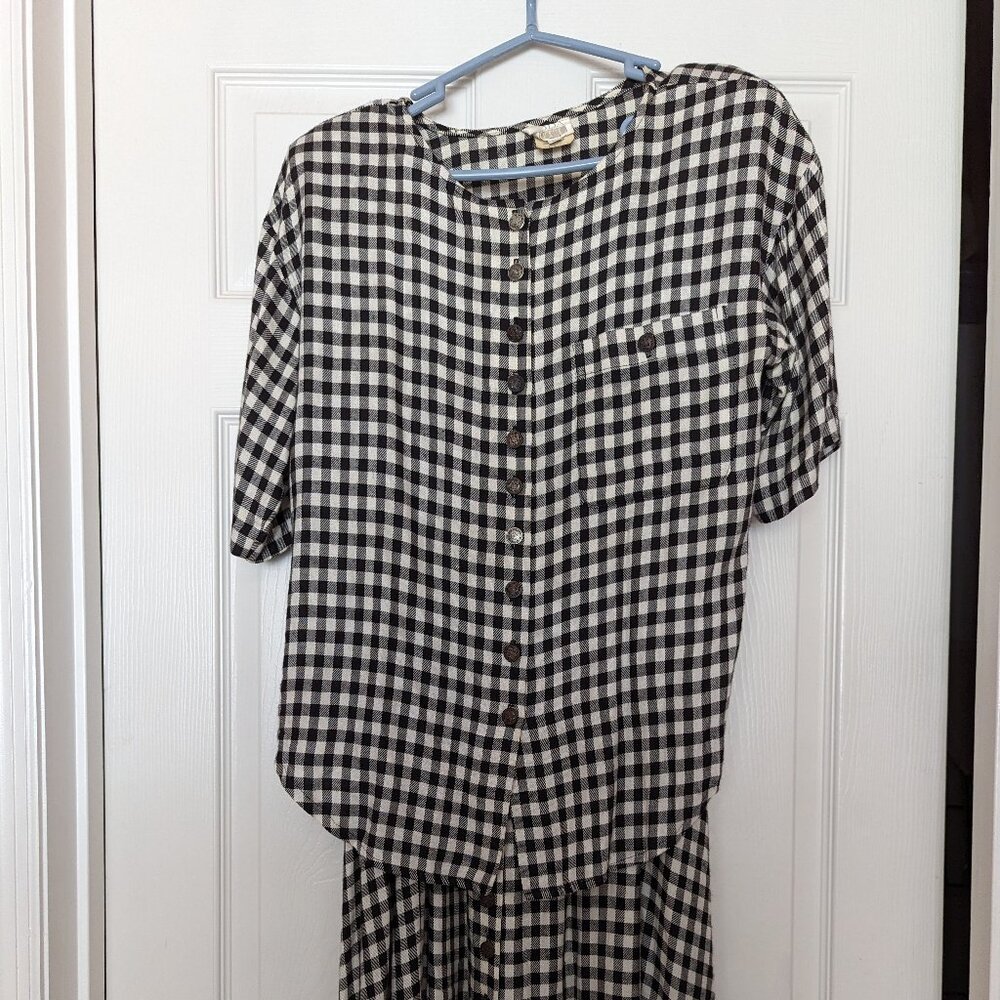 Vintage MODA INT'L Skirt with Top in Black and White  Size 10